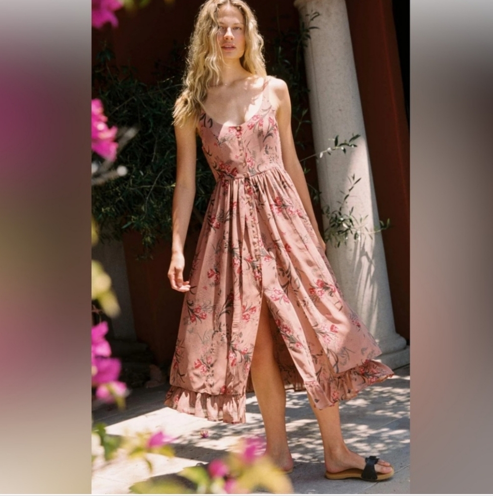 Christy Dawn Pink Ruffled Tiered Sundress